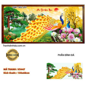Tranh đính đá Phu Thê Viên Mãn VS447 kích thước 150cm x 68cm
