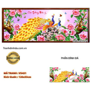 Tranh đính đá Phú Quý Cát Tường VS451 kích thước 120cm x 53cm