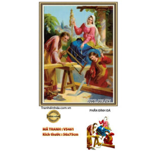 Tranh đính đá Gia Đình Thánh gia VS461 kích thước 56cm x 75cm