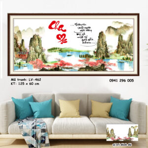 Tranh đính đá Cha Mẹ LV462 Kích thước 125cm x 60cm
