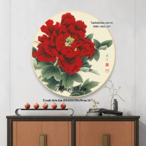 Tranh thêu chữ thập Hoa Mẫu Đơn DX1010 Kích thước 50cm x 50cm