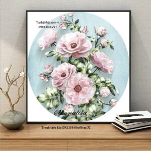 Tranh thêu chữ thập Hoa Mẫu Đơn DX1110 Kích thước 60cm x 60cm