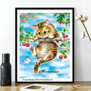Tranh thêu chữ thập Mèo Con DX1134 Kích thước 40x50cm