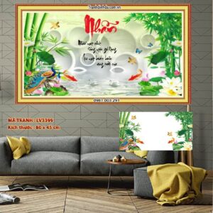 Tranh thêu chữ thập Chữ Nhẫn LV3399 Kích thước 80cmx45cm