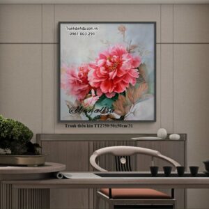 Tranh thêu chữ thập Hoa Mẫu Đơn TT2759 Kích thước 50cm x 50cm