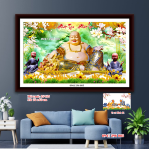 Tranh đính đá Phật Di Lặc LV465 kích thước 70cm x 50cm