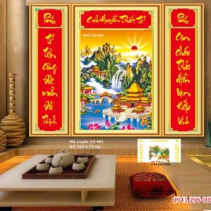 Tranh đính đá Cửu Huyền Thất Tổ LV481 kích thước 110cm x 75cm
