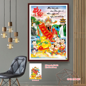 tranh đính đá thư pháp chữ phúc LV482 kích thước 50cm x 70cm