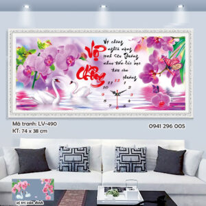 Tranh đính đá Vợ Chồng LV490 Kích thước 74cm x 38cm