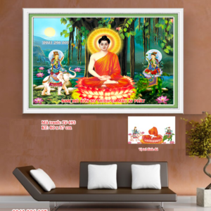 Tranh đính đá Phật A Di Đà LV493 kích thước 80cm x 57cm