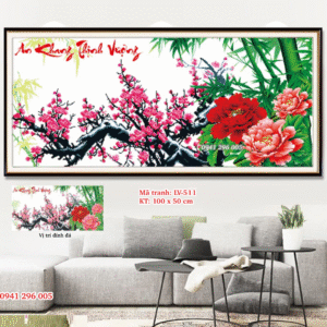 Tranh đính đá An Khang Thịnh Vượng LV511 kích thước 100x50cm 