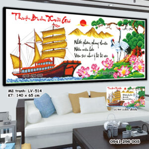 Tranh đính đá thuận buồm xuôi gió LV514 kích thước 140cm x 65cm
