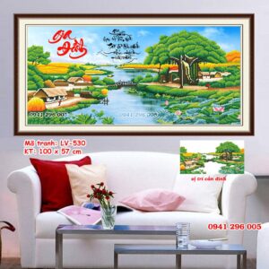 Tranh đính đá Gia Đình LV530 kích thước 100cm x 57cm