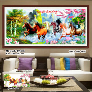 Tranh đính đá mã đáo thành công LV535 kích thước 100cm x 50cm