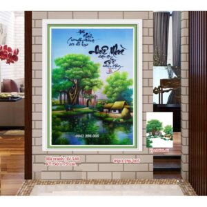 Tranh đính đá Quê Nhà LV570 Kích thước 50cm x 75cm