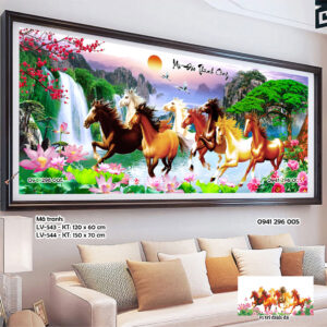 Tranh đính đá mã đáo thành công LV544 kích thước 150cm x 70cm