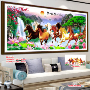 Tranh đính đá mã đáo thành công LV543 kích thước 120cm x 60cm