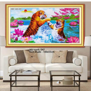 Tranh thêu chữ thập Mãnh hổ E47 Kích thước 100cmx55cm