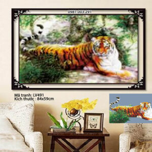 Tranh đính đá Mãnh hổ LV491 kích thước 84x59cm