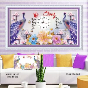 Tranh đính đá Vợ Chồng LV167 Kích thước 78 cm x 40 cm