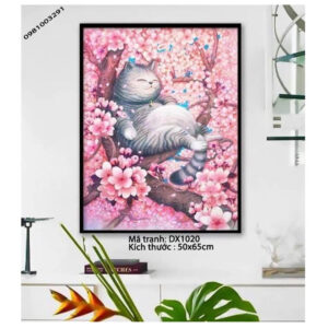 Tranh thêu chữ thập Mèo Con DX1020 Kích thước 50x65cm