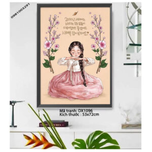 Tranh thêu Nghệ Thuật Cô Gái DX1096 kích thước 53cm x 72cm