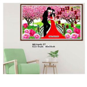 Tranh thêu chữ thập Tình Yêu Vĩnh Cửu E7 kích thước 80cm x 50cm