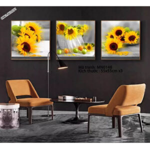 Tranh thêu chữ thập Hoa Hướng Dương MN0148 Kích thước 55cm x 55cmx3