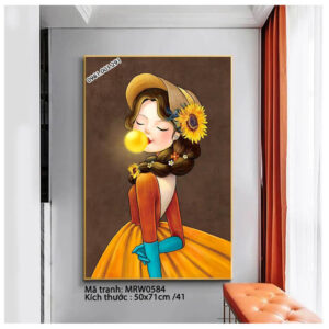 Tranh thêu Nghệ Thuật Cô Gái MRW0584 kích thước 50cm x 71cm