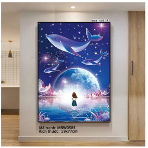 Tranh thêu chữ thập Tranh Nghệ Thuật MRW0585 kích thước 59cm x 77cm