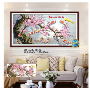 Tranh đính đá Niên Niên Hữu Dư Y8102 kích thước 120cm x 60cm