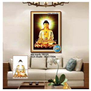 Tranh đính đá Phật Tổ Như Lai Y8105 kích thước 80cm x 110cm 