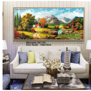 Tranh thêu chữ thập ngôi nhà bên suối DX1181 kích thước 148cm x 70cm