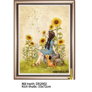 Tranh thêu Nghệ Thuật Cô Gái DX2002 kích thước 53cm x 72cm