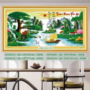 Tranh thêu chữ thập Thuận Buồm Xuôi Gió MN0316 kích thước 239cm x 101cm