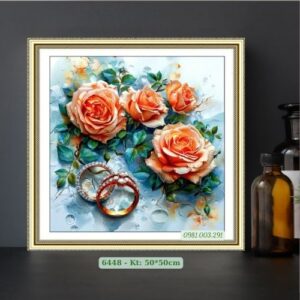 Tranh thêu chữ thập Hoa Hồng 6448 Kích thước 50cm x 50cm