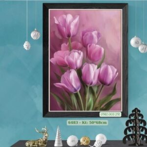 Tranh thêu chữ thập Hoa Tulip 6483 Kích thước 50cm x 68cm