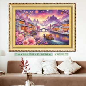 Tranh thêu chữ thập Mùa Xuân 6526 kích thước 60cm x 88cm