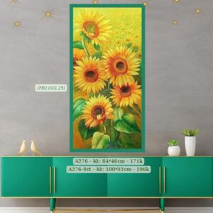 Tranh thêu chữ thập Hoa Hướng Dương A276 kích thước 84x46cm