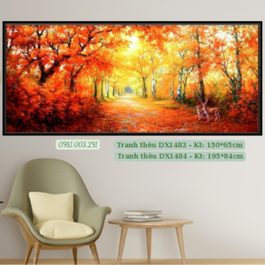 Tranh thêu chữ thập Con Đường Mùa Thu DX1483 kích thước 150cm x 65cm