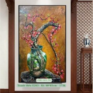 Tranh thêu chữ thập Đào Cổ E263 kích thước 60cm x 85cm
