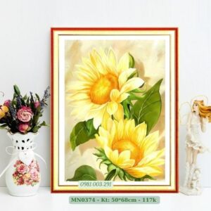 Tranh thêu chữ thập Hoa Hướng Dương MN0374 kích thước 50cm x 68cm