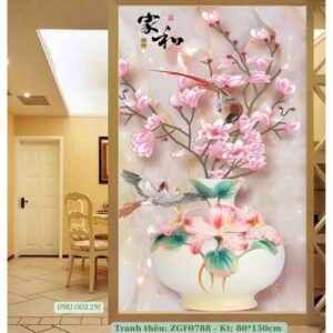Tranh thêu chữ thập Gia Hòa Phú Qúy ZGF0788 Kích thước 80cm x 150cm  .