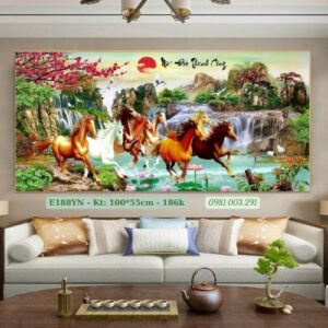 Tranh thêu chữ thập Mã Đáo Thành Công E188YN