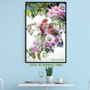 Tranh thêu chữ thập Phu Thê Viên Mãn E278