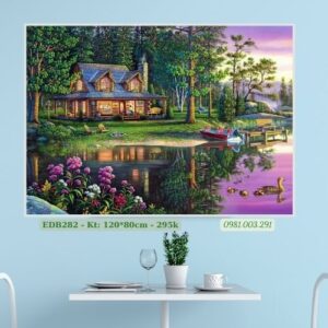 Tranh thêu chữ thập ngôi nhà hạnh phúc EDB282 Kích thước 120x80cm
