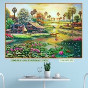 Tranh thêu chữ thập Ngôi Nhà Hạnh Phúc EDB283 Kích thước 120 x 80cm