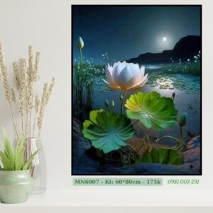 Tranh thêu chữ thập Hoa Sen MN6007 kích thước 60 x 80cm