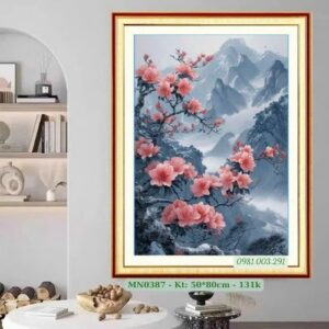 Tranh thêu chữ thập Phong Cảnh Hoa MN0387 kích thước 50cm x 80cm